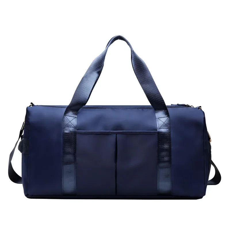 Outdoor Waterproof Nylon Sports Gym Bags Men Women Training Fitness Travel Handbag Yoga Mat Sport Bag with Shoes Compartment