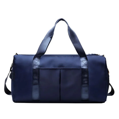 Outdoor Waterproof Nylon Sports Gym Bags Men Women Training Fitness Travel Handbag Yoga Mat Sport Bag with Shoes Compartment