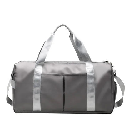 Outdoor Waterproof Nylon Sports Gym Bags Men Women Training Fitness Travel Handbag Yoga Mat Sport Bag with Shoes Compartment